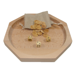 Jeu en bois du 421 avec piste en bois - jeu artisanal