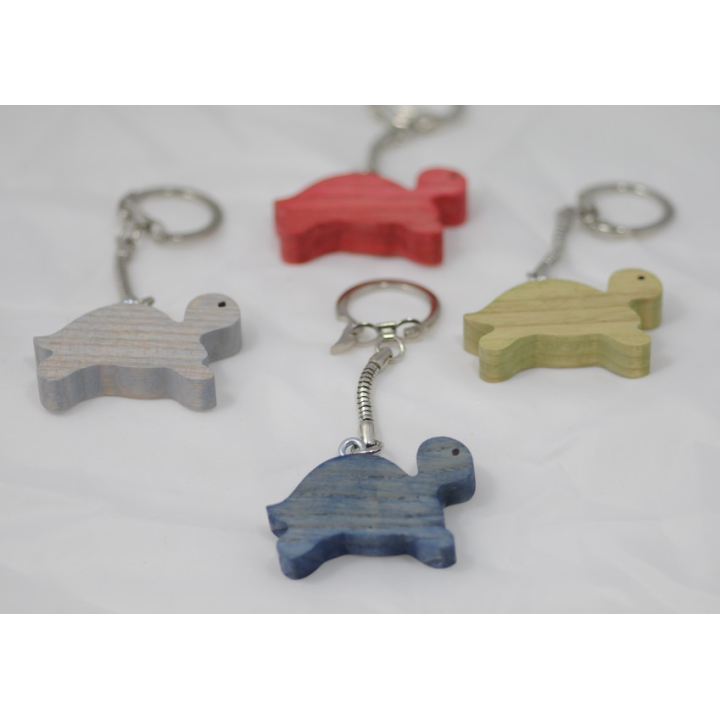 Le Porte-Clef Tortue en bois