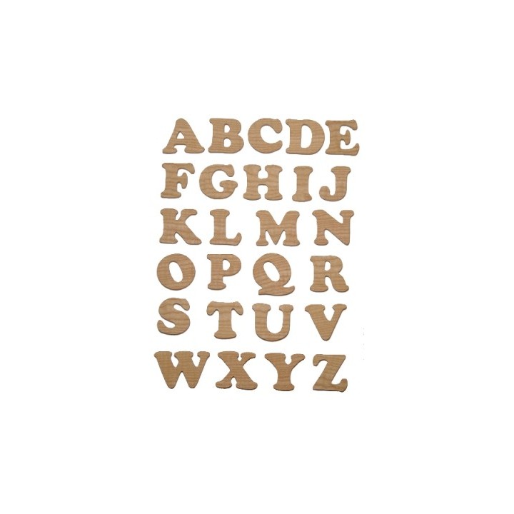Lettres en bois découpées 5 cm