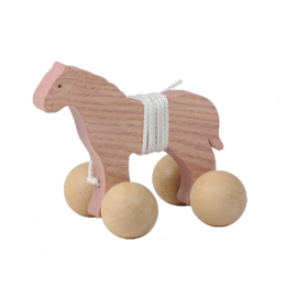 Le Cheval à tirer en bois - Jouet artisanal pour enfant
