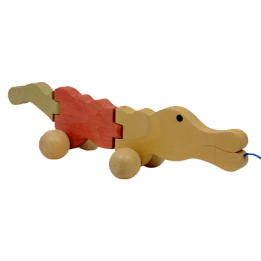 Le Crocodile Articulé à Tirer en bois - jouet articulé en bois Français