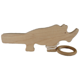 Le Bilboquet en bois Rhinocéros - jeu en bois artisanal