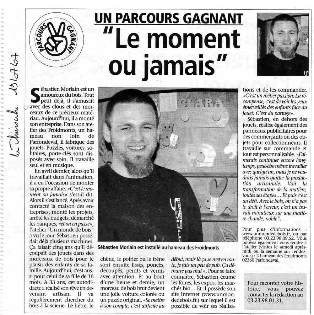 Article de La Thiérache sur Un Monde de Bois, juillet 2007